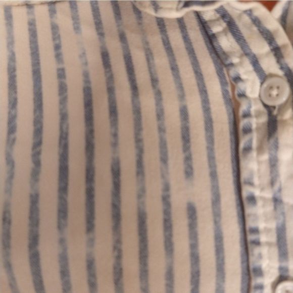 Harper Button Down Shirt Distressed Blue Stripe Sz Medium Faded Distressed Style - Picture 4 of 9